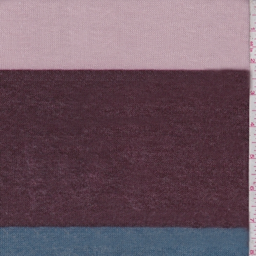 Sky/Mulberry/Pink Taupe Stripe Brushed Sweater Jersey Knit